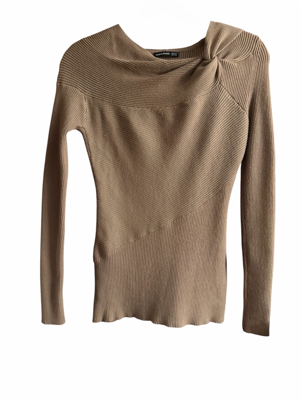 The AmélieBoutik Women's
Asymmetric Twist Knot Neckline Sweater